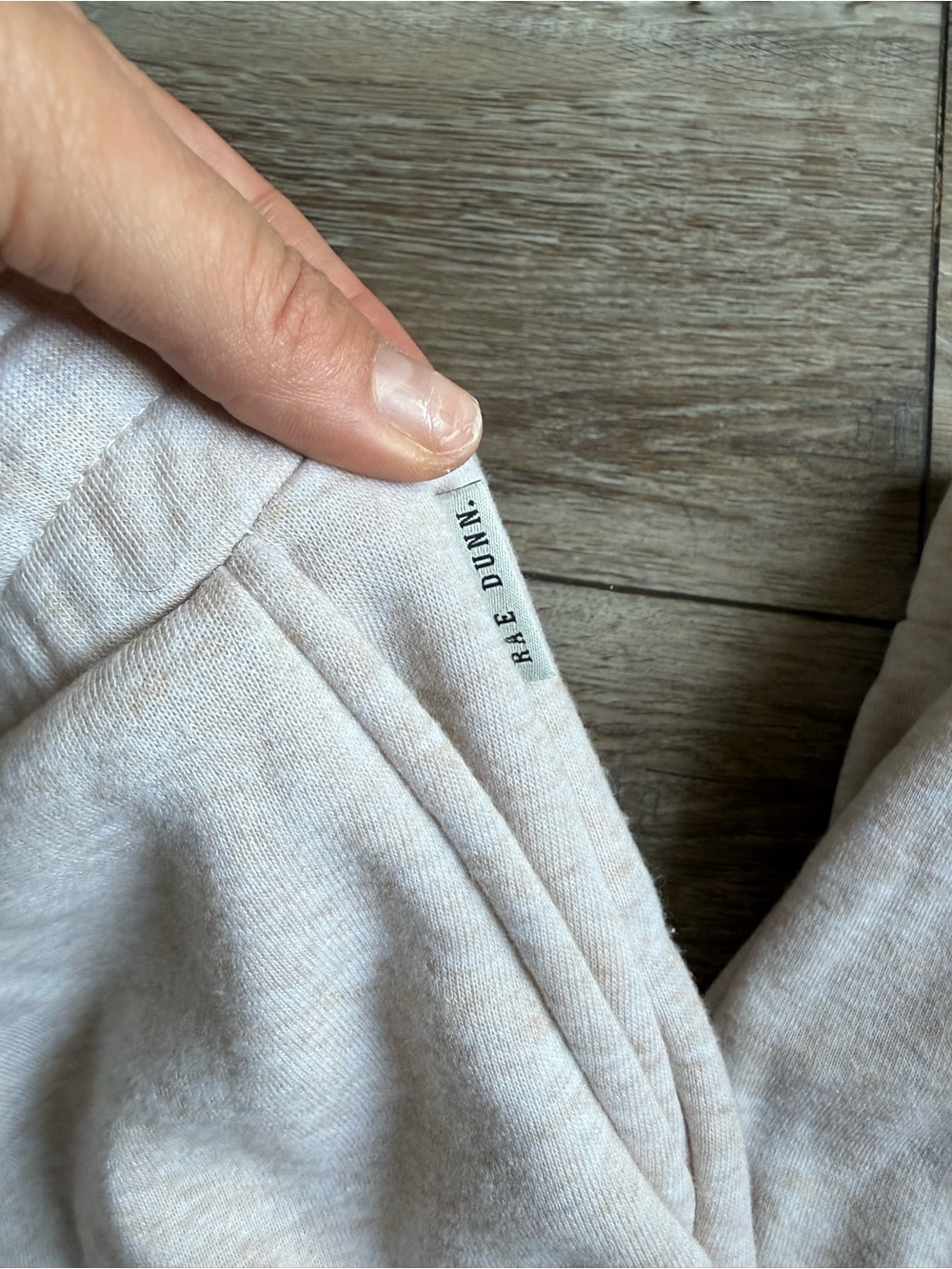 Rae Dunn Womens Light Beige Drawstring Jogger Sweatpants - Picture 3 of 5